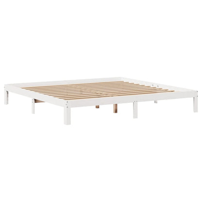 Bed Frame with Headboard without Mattress White 200x200 cm