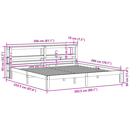 Bed Frame with Headboard without Mattress White 200x200 cm