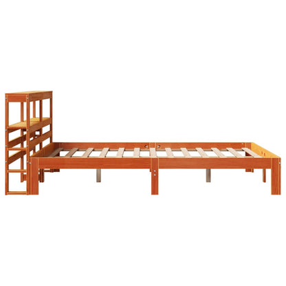 Bed Frame without Mattress Wax Brown 140x190 cm Solid Wood Pine