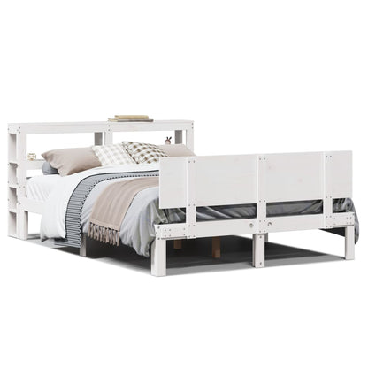 Bed Frame with Headboard without Mattress White 120x190 cm Small Double