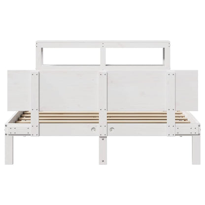 Bed Frame with Headboard without Mattress White 120x190 cm Small Double