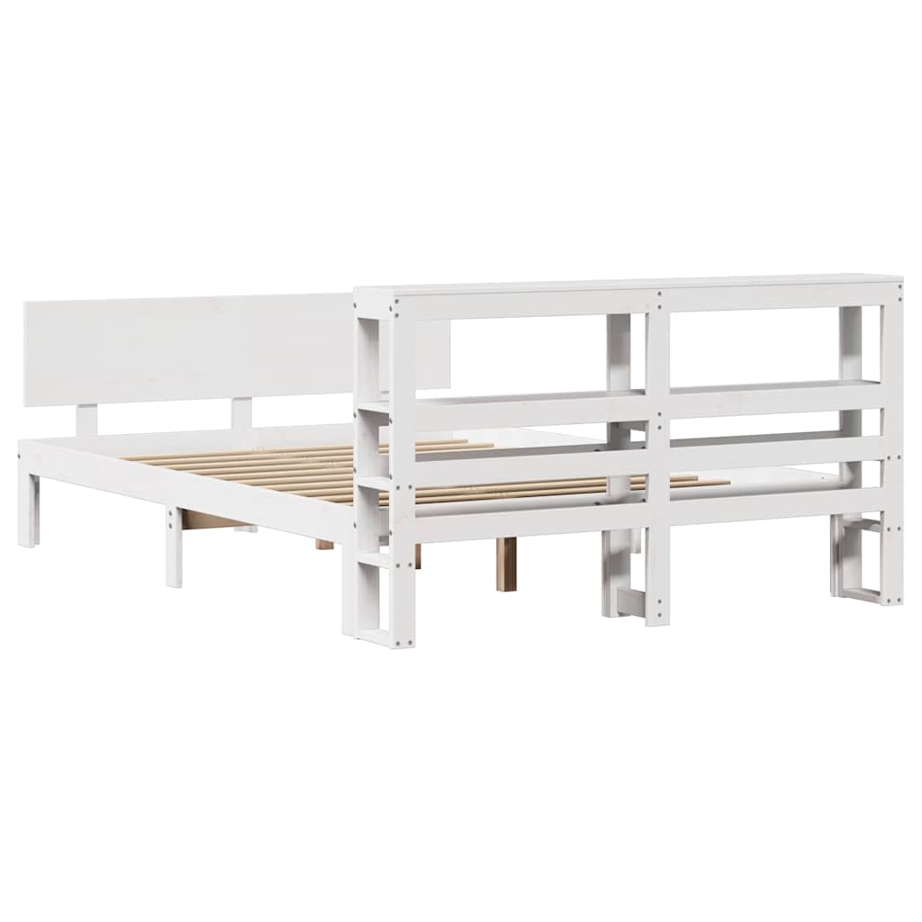 Bed Frame with Headboard without Mattress White 120x190 cm Small Double