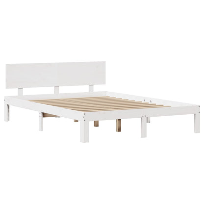 Bed Frame with Headboard without Mattress White 120x190 cm Small Double