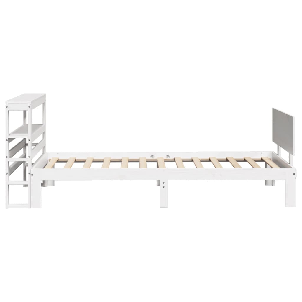 Bed Frame with Headboard without Mattress White 90x200 cm