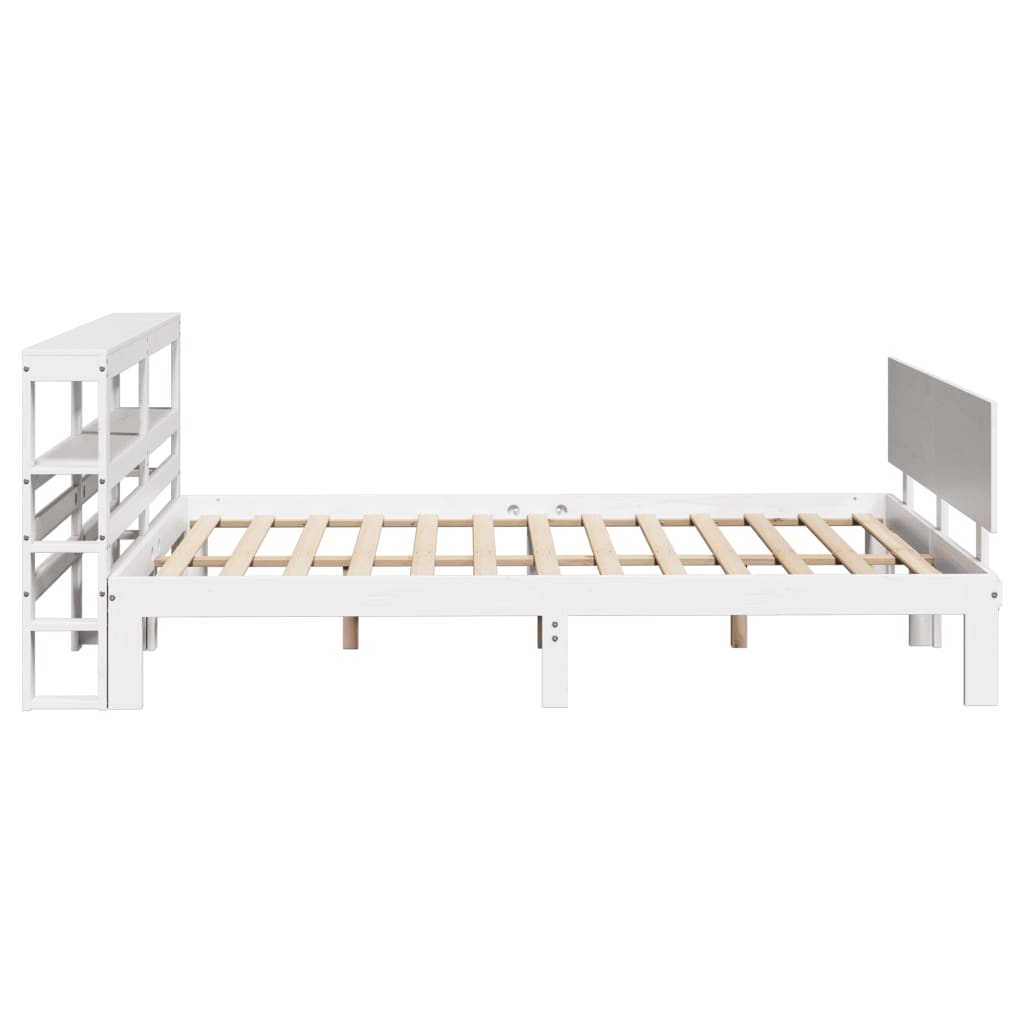 Bed Frame with Headboard without Mattress White 150x200 cm King Size