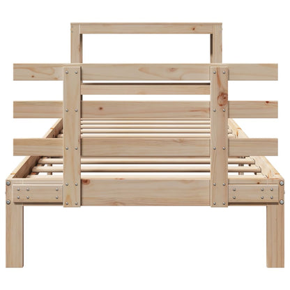 Bed Frame with Headboard without Mattress 75x190 cm Small Single