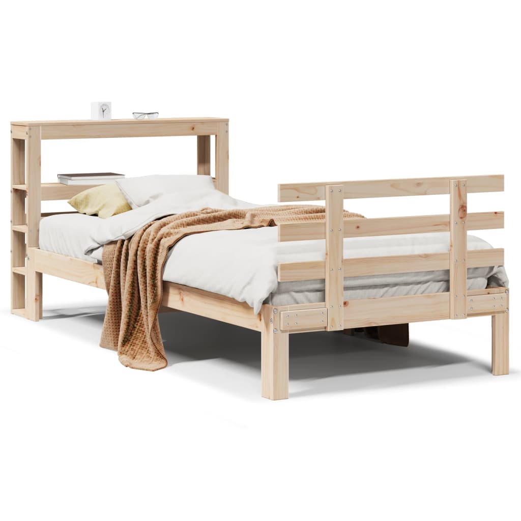 Bed Frame with Headboard without Mattress 90x190 cm Single