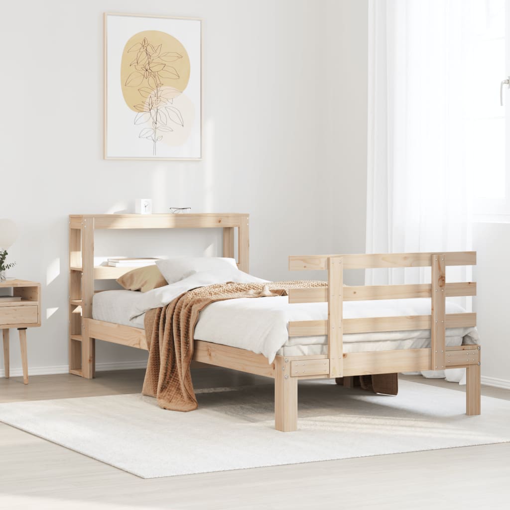 Bed Frame with Headboard without Mattress 90x190 cm Single