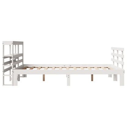 Bed Frame with Headboard without Mattress White 120x190 cm Small Double