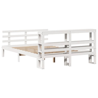 Bed Frame with Headboard without Mattress White 120x190 cm Small Double