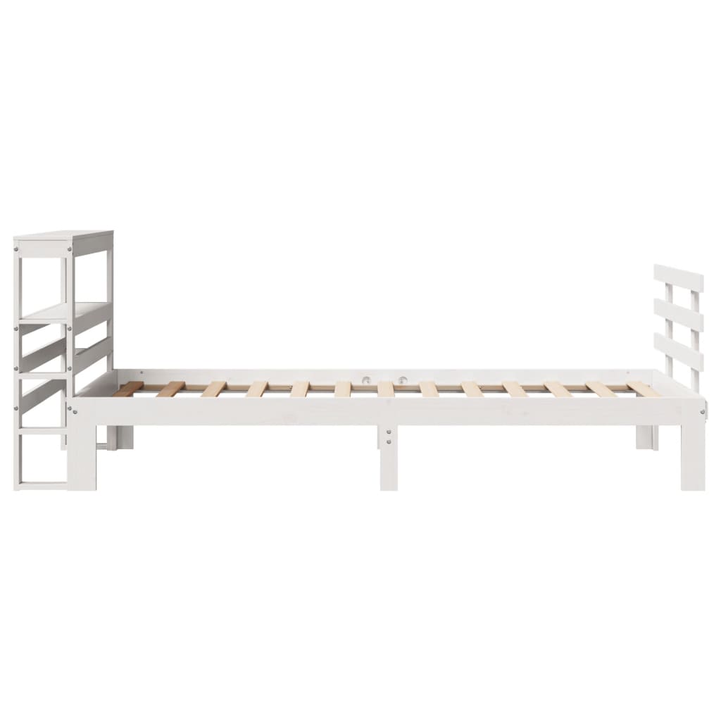 Bed Frame with Headboard without Mattress White 90x200 cm
