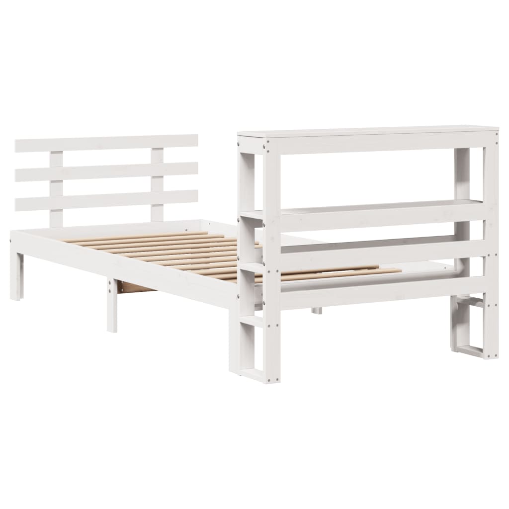 Bed Frame with Headboard without Mattress White 90x200 cm