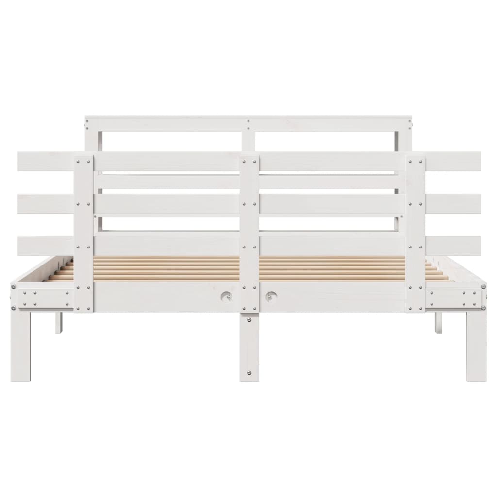 Bed Frame with Headboard without Mattress White 120x200 cm