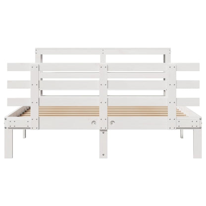 Bed Frame with Headboard without Mattress White 120x200 cm