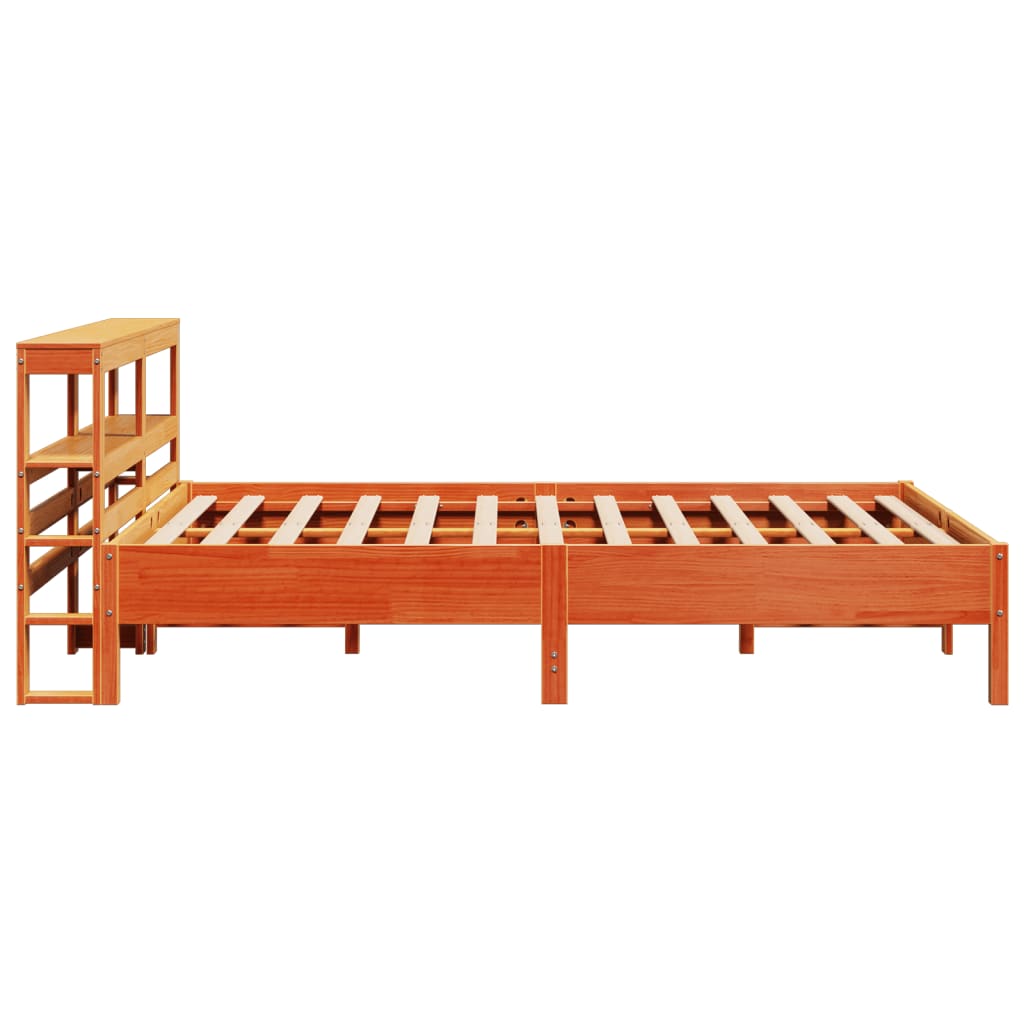 Bed Frame without Mattress Wax Brown 160x200 cm Solid Wood Pine