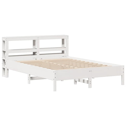 Bed Frame without Mattress White 150x200 cm King Size Solid Wood Pine