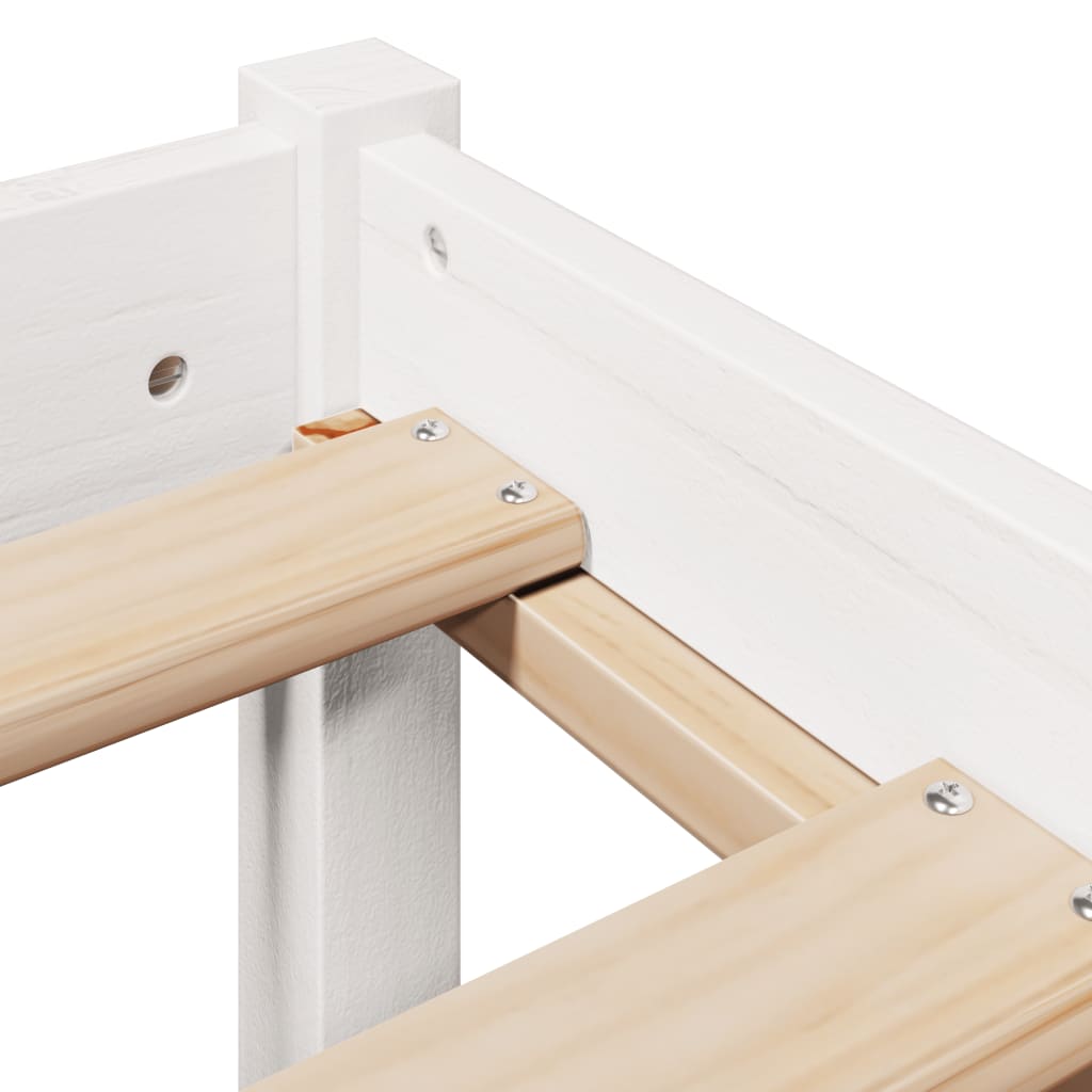 Bed Frame without Mattress White 150x200 cm King Size Solid Wood Pine