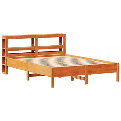 Bed Frame without Mattress Wax Brown 150x200 cm King Size Solid Wood Pine