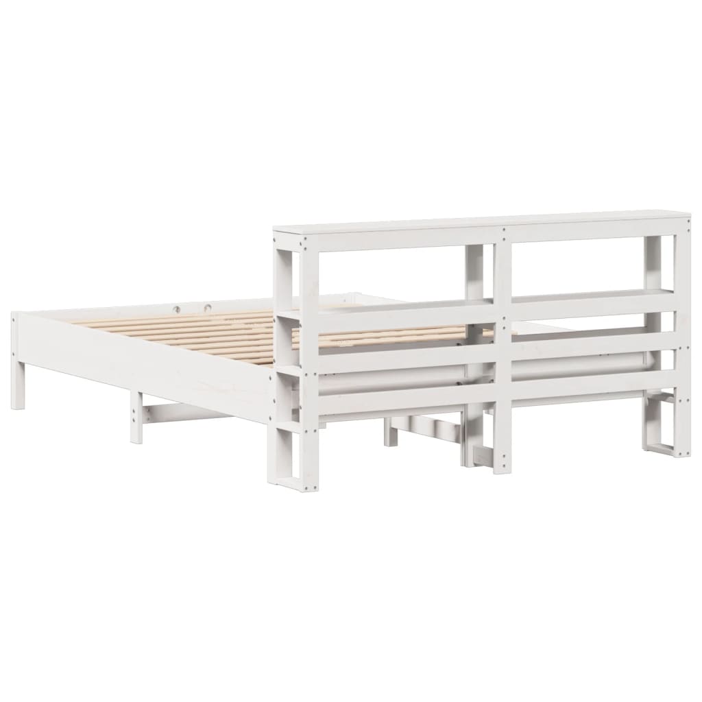 Bed Frame without Mattress White 140x200 cm Solid Wood Pine
