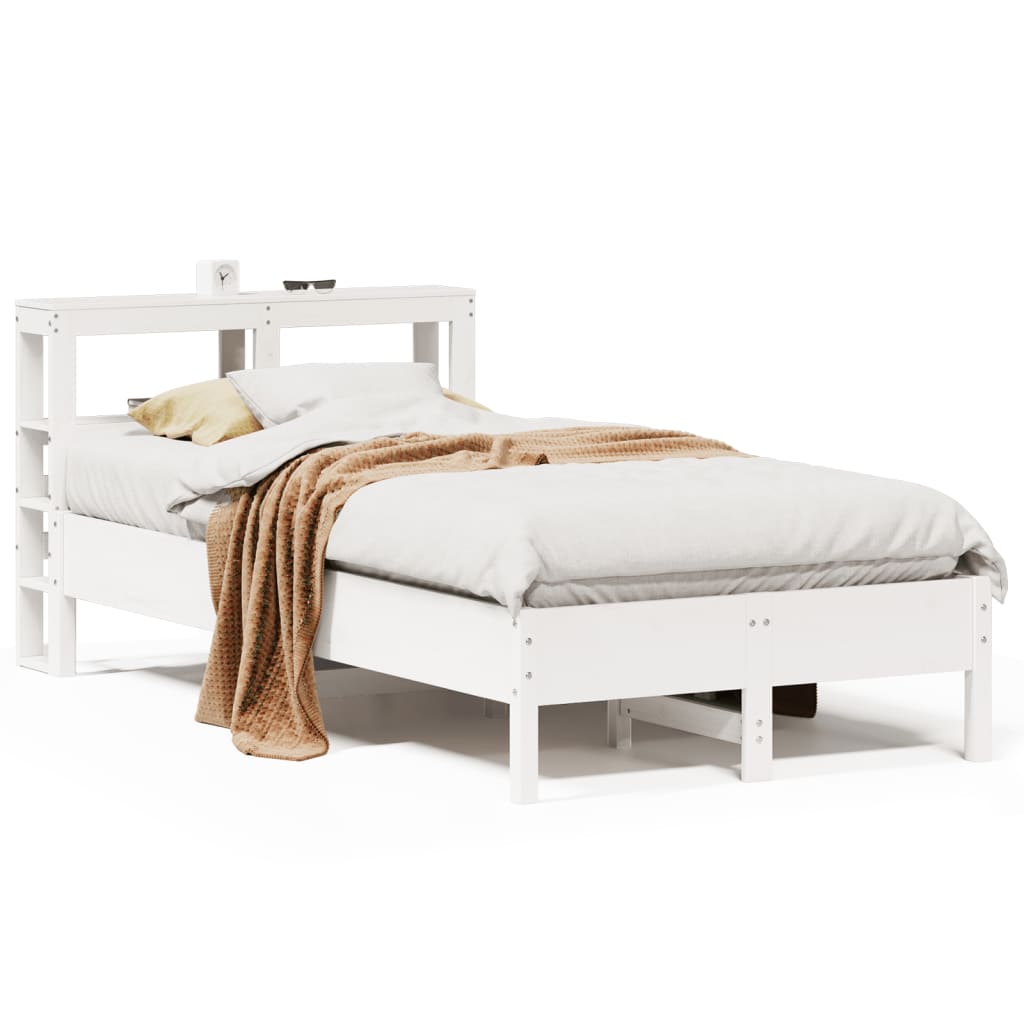 Bed Frame without Mattress White 120x200 cm Solid Wood Pine