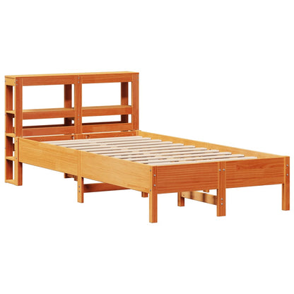 Bed Frame without Mattress Wax Brown 120x200 cm Solid Wood Pine