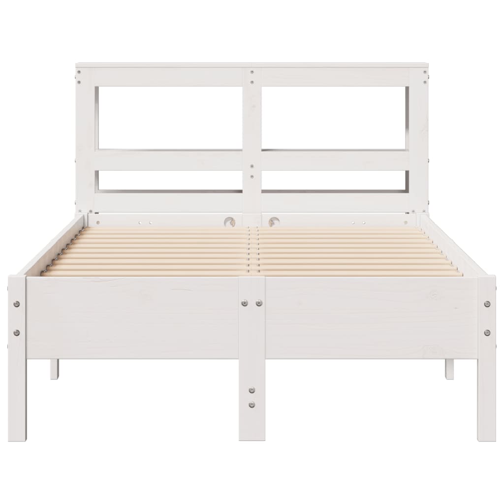 Bed Frame without Mattress White 90x200 cm Solid Wood Pine