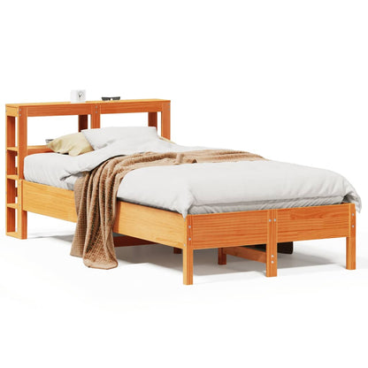 Bed Frame without Mattress Wax Brown 120x190 cm Small Double Solid Wood Pine