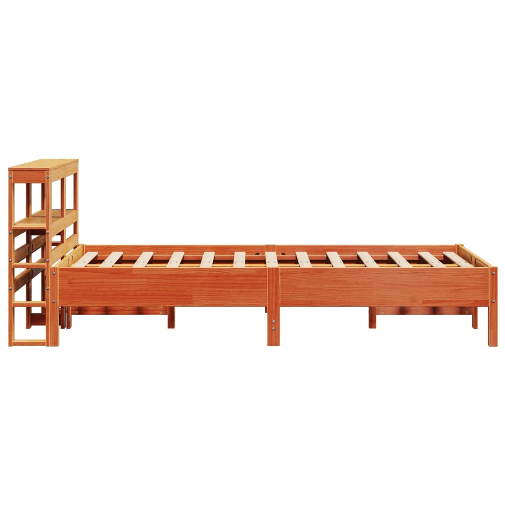 Bed Frame without Mattress Wax Brown 120x190 cm Small Double Solid Wood Pine