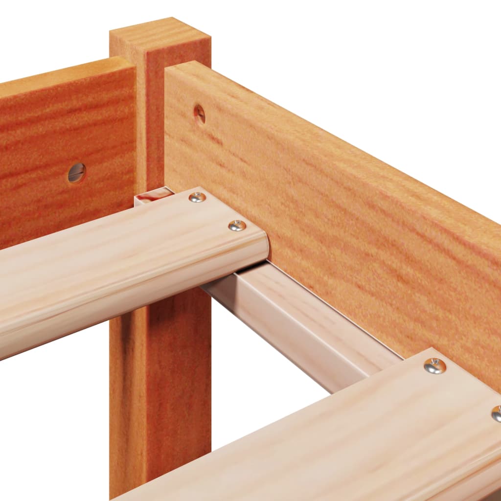 Bed Frame without Mattress Wax Brown 120x190 cm Small Double Solid Wood Pine