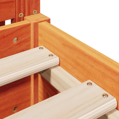 Bed Frame without Mattress Wax Brown 180x200 cm Super King Solid Wood Pine