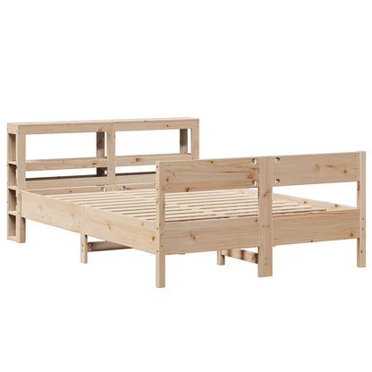 Bed Frame without Mattress 150x200 cm King Size Solid Wood Pine