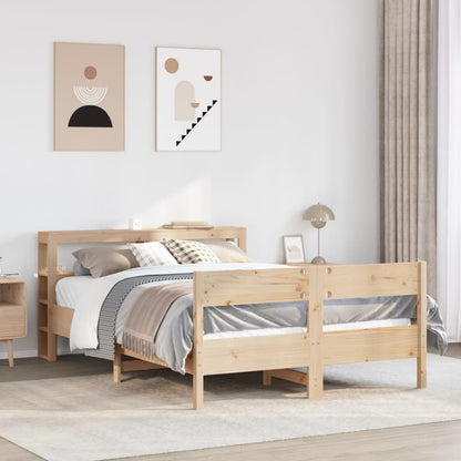 Bed Frame without Mattress 150x200 cm King Size Solid Wood Pine