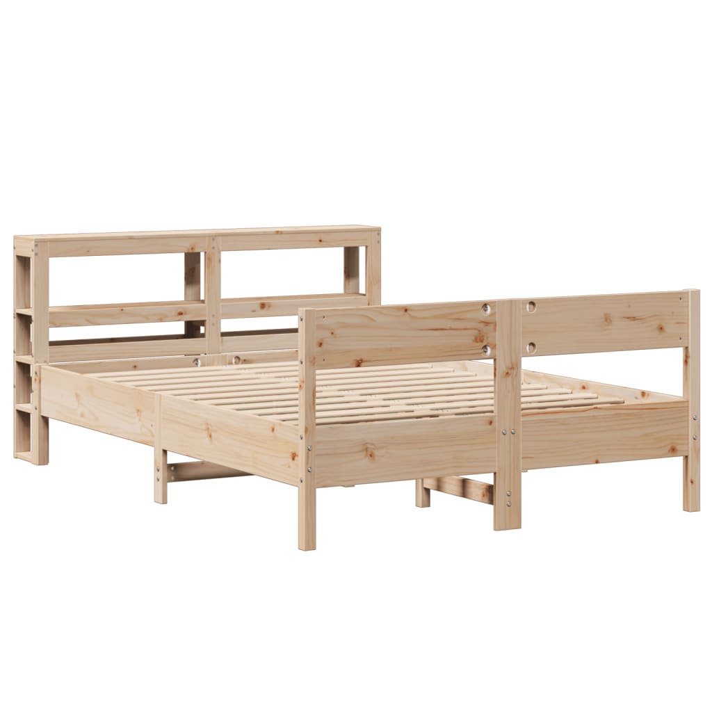 Bed Frame without Mattress 120x200 cm Solid Wood Pine