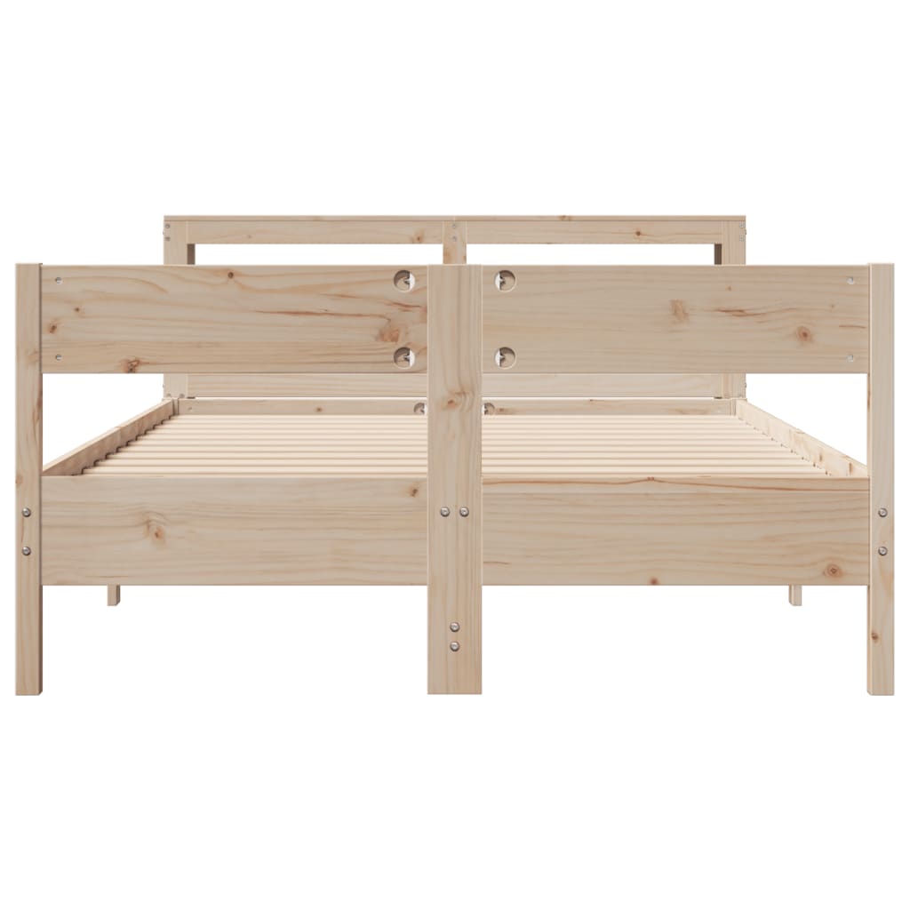 Bed Frame without Mattress 120x200 cm Solid Wood Pine