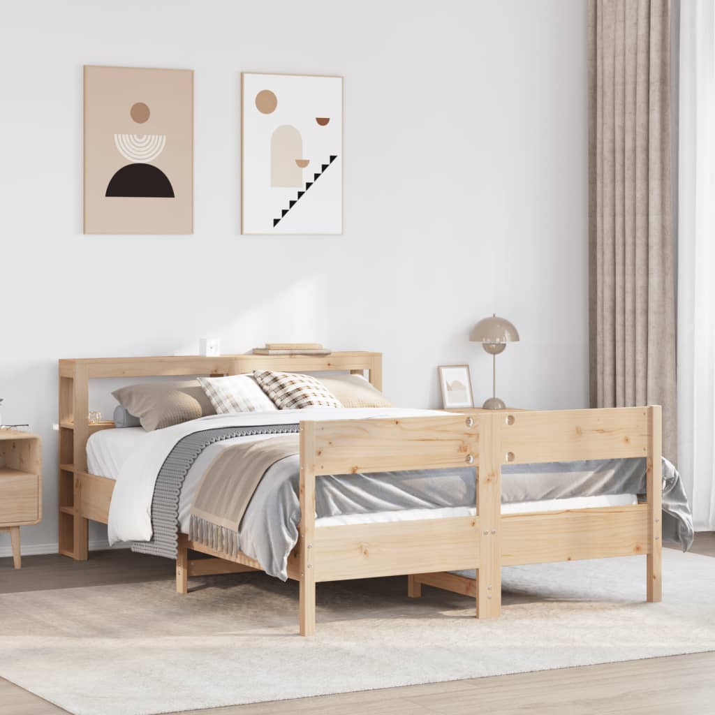 Bed Frame without Mattress 120x200 cm Solid Wood Pine