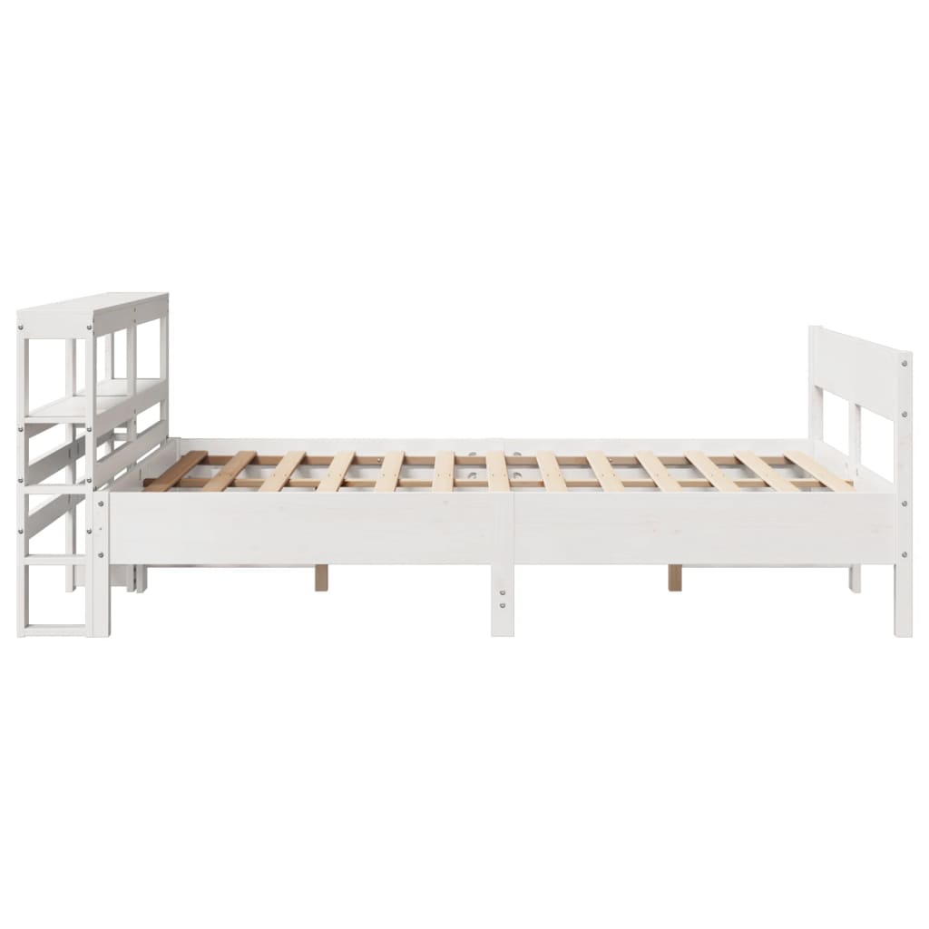 Bed Frame without Mattress White 120x200 cm Solid Wood Pine