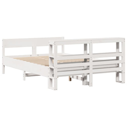 Bed Frame without Mattress White 120x200 cm Solid Wood Pine