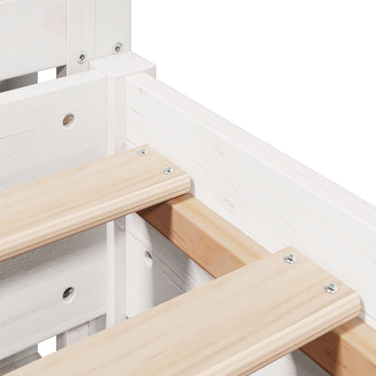 Bed Frame without Mattress White 120x200 cm Solid Wood Pine