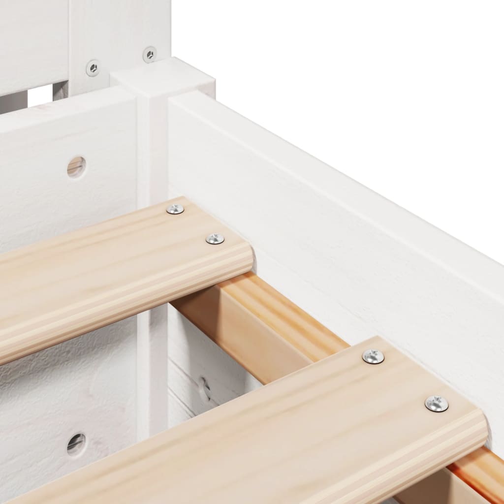 Bed Frame without Mattress White 75x190 cm Small Single Solid Wood Pine