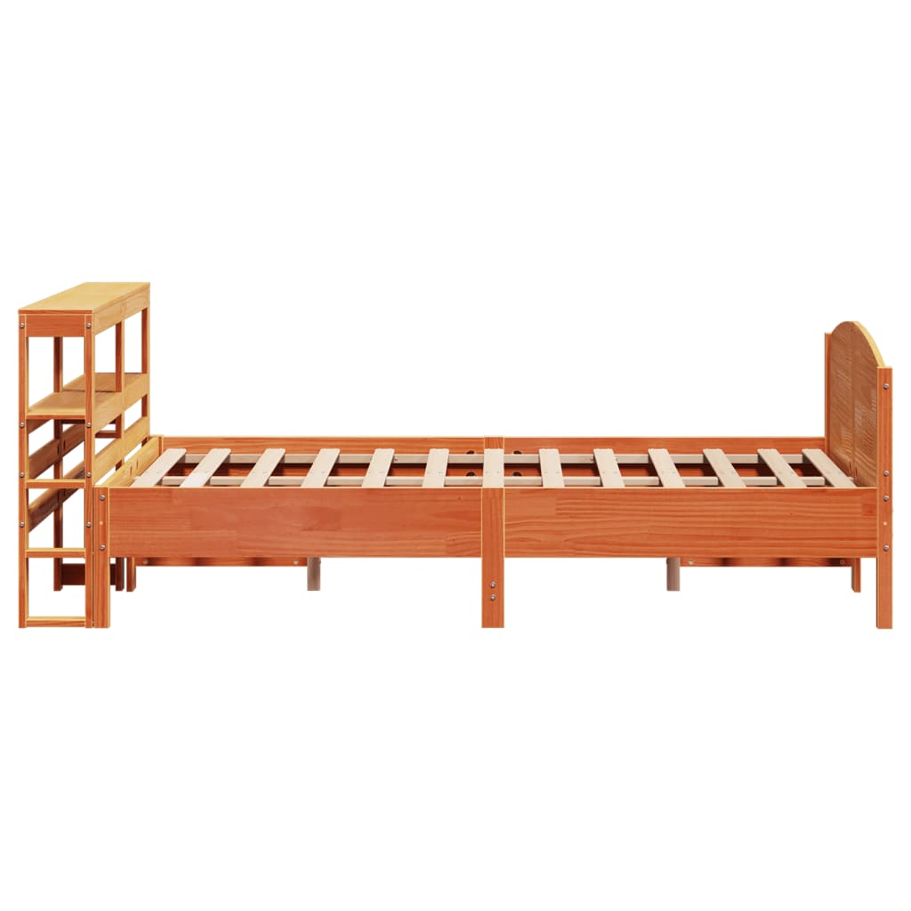 Bed Frame without Mattress Wax Brown 160x200 cm Solid Wood Pine