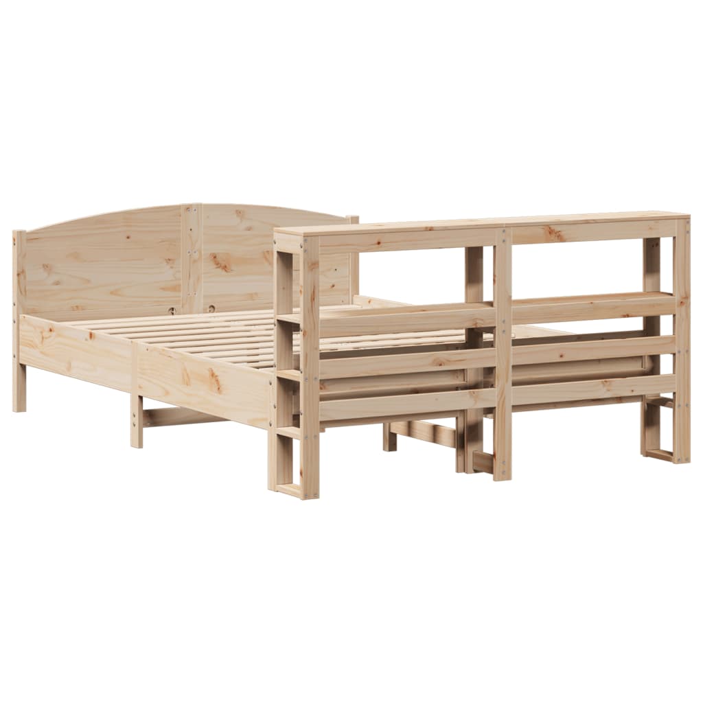 Bed Frame without Mattress 150x200 cm King Size Solid Wood Pine