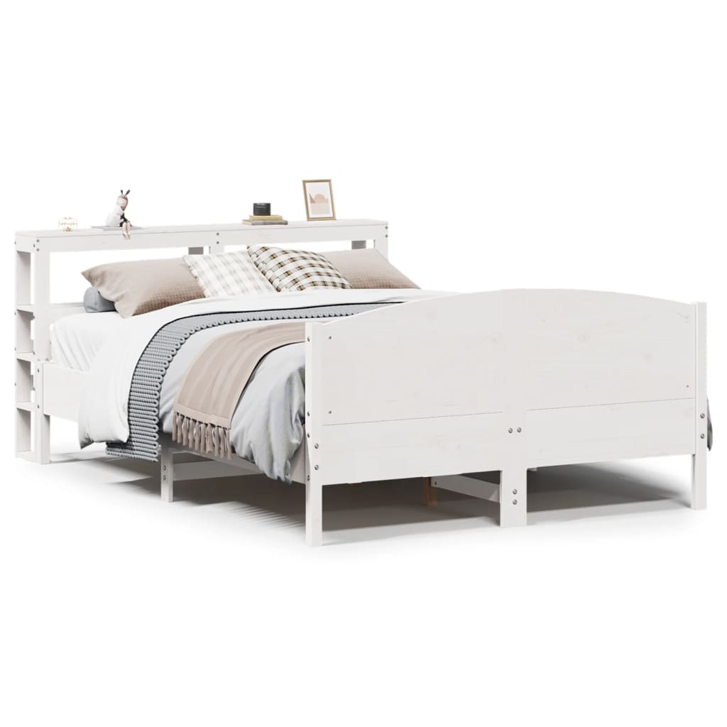 Bed Frame without Mattress White 120x190 cm Small Double Solid Wood Pine