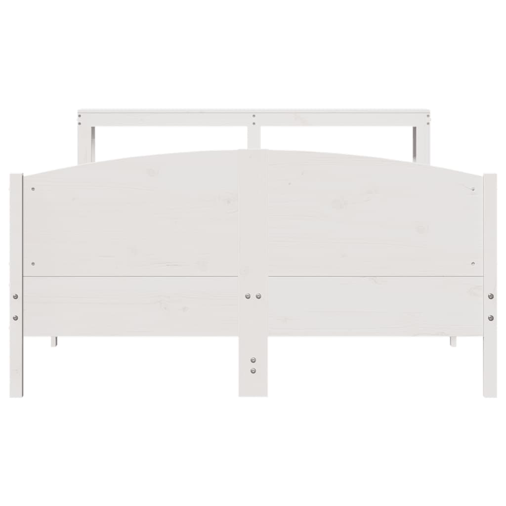 Bed Frame without Mattress White 120x190 cm Small Double Solid Wood Pine
