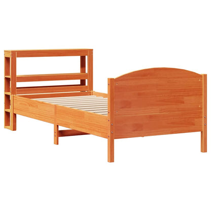 Bed Frame without Mattress Wax Brown 75x190 cm Small Single Solid Wood Pine