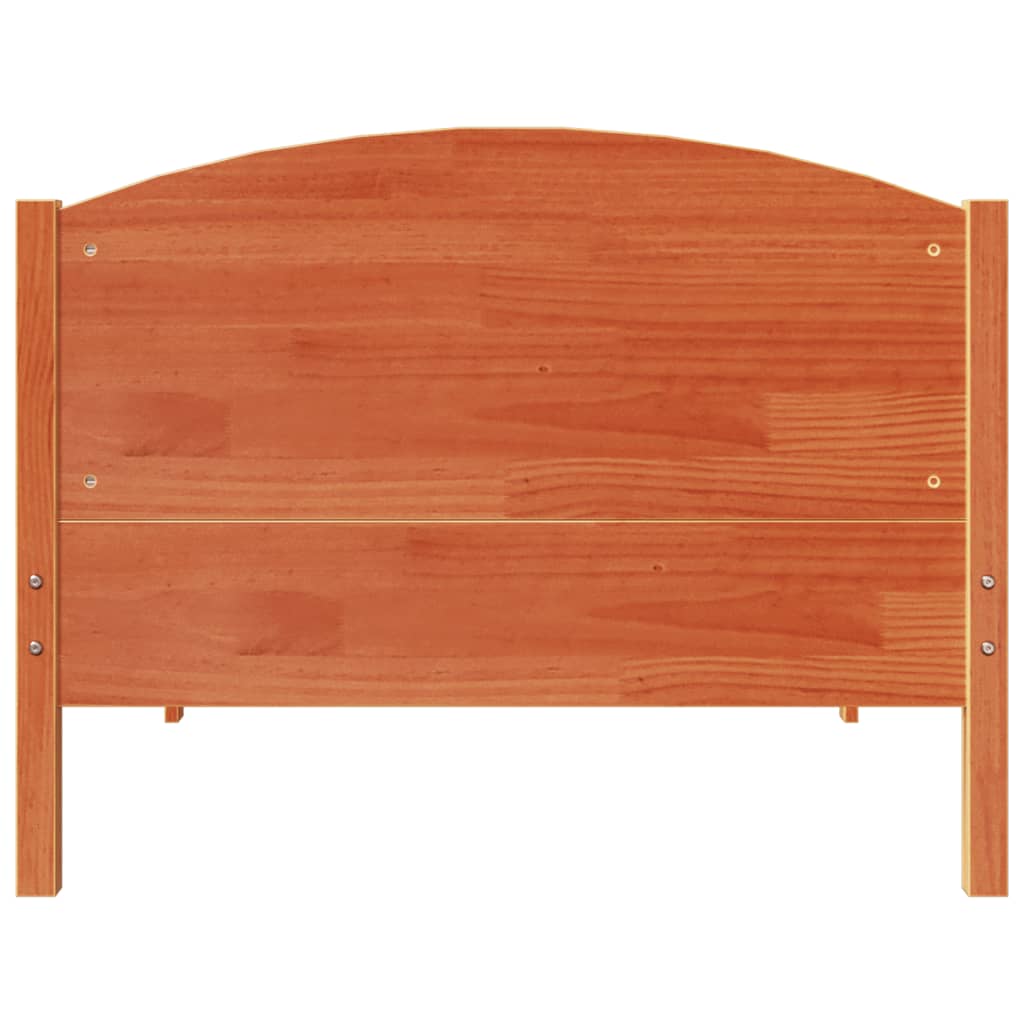 Bed Frame without Mattress Wax Brown 75x190 cm Small Single Solid Wood Pine