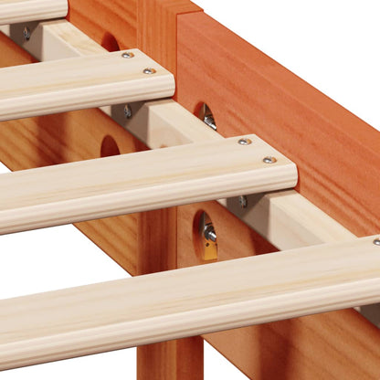 Bed Frame without Mattress Wax Brown 200x200 cm Solid Wood Pine