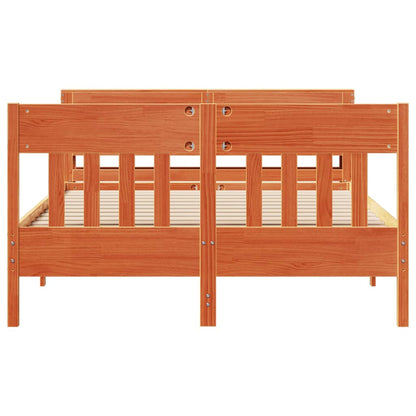Bed Frame without Mattress Wax Brown 140x200 cm Solid Wood Pine