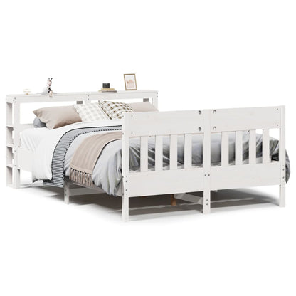 Bed Frame without Mattress White 120x200 cm Solid Wood Pine