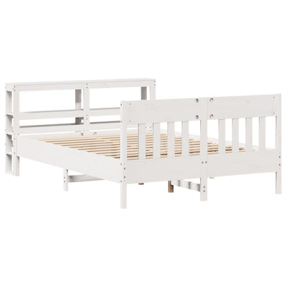 Bed Frame without Mattress White 120x200 cm Solid Wood Pine