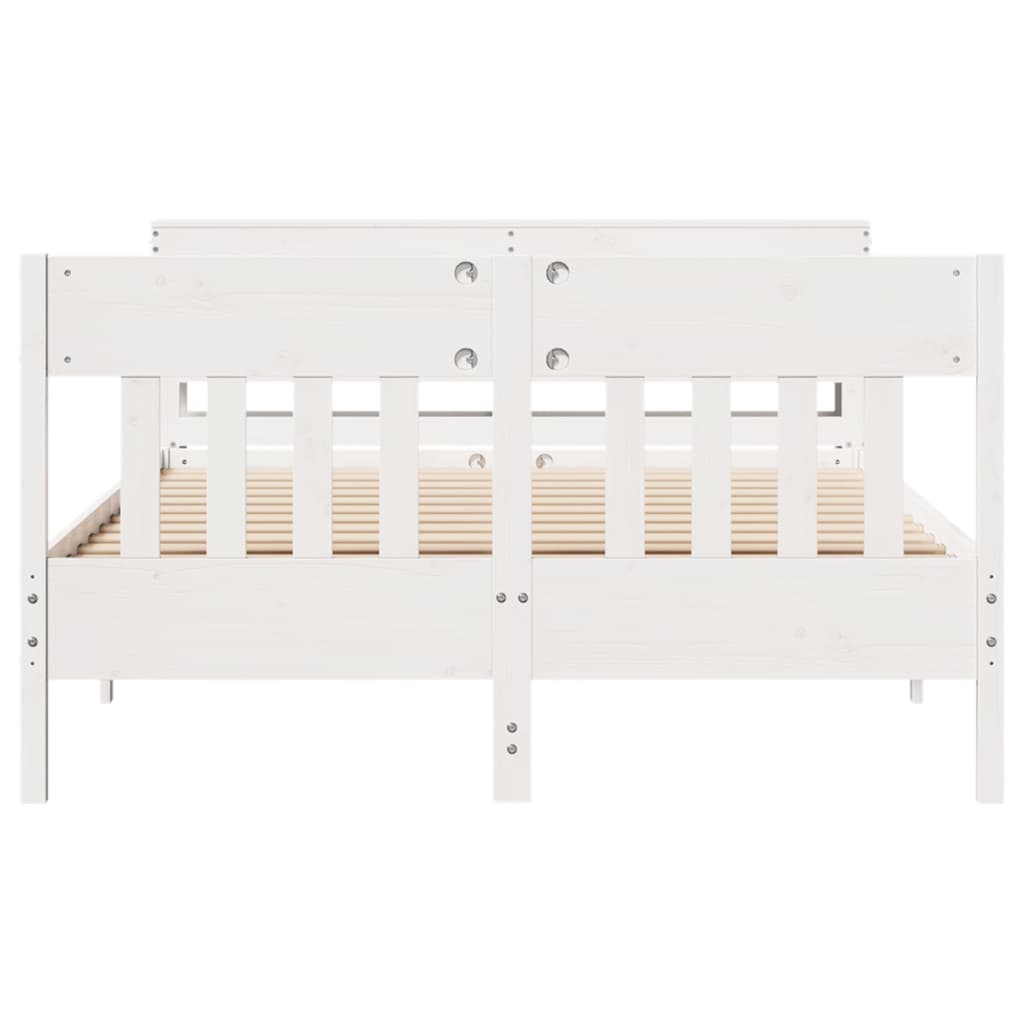 Bed Frame without Mattress White 120x200 cm Solid Wood Pine